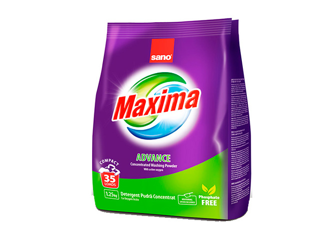 SANO MAXIMA ADVANCE DETERGENT PUDRA  1.25 kg  35 spalari